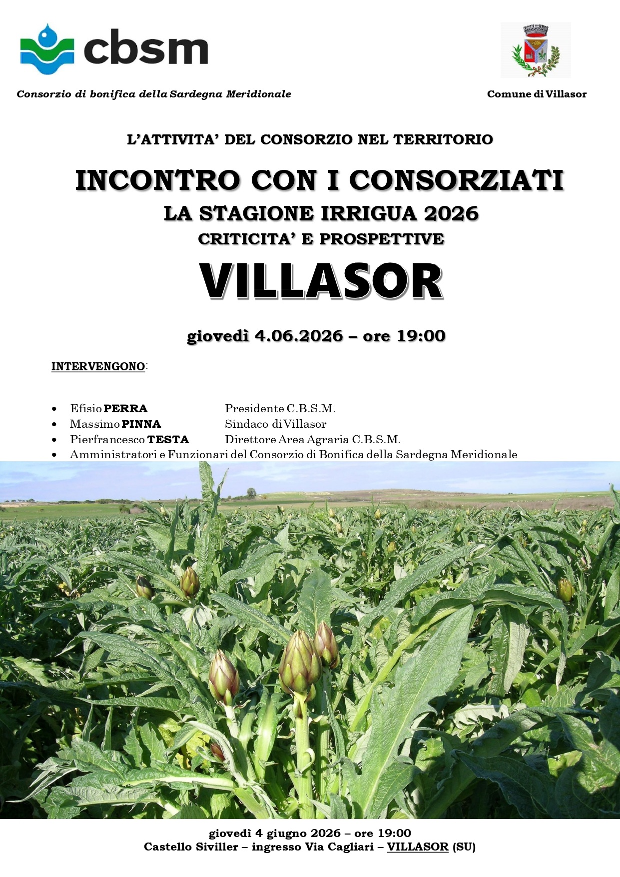 locandina INCONTRO CON IL TERRITORIO Villasor